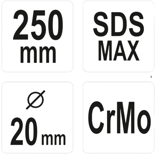 Erdnageleintreiber SDS-Max Hammereinsatz 20mm 250mm Tiefenerder Staberder CrMo