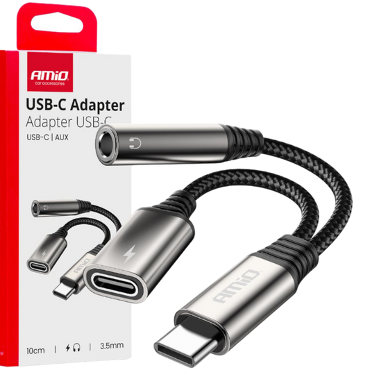 USB-C 3,5 mm Klinke AUX Audio Adapter Kopfhörer Lade Verteiler unniversell 10cm