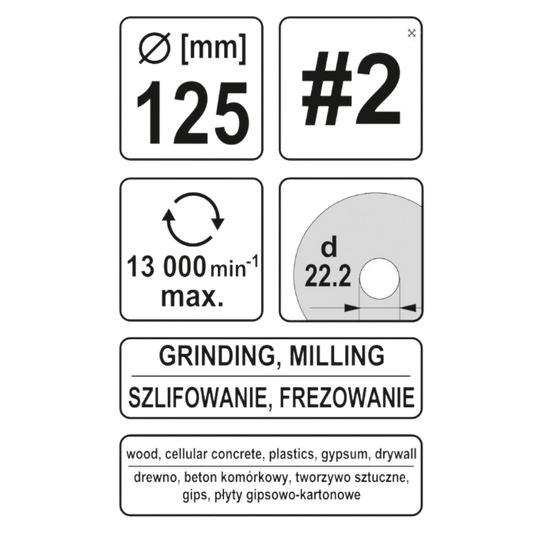 Schleifscheibe Holzraspel 125x22,2mm Raspelscheibe 13000min1 Universalraspel #2