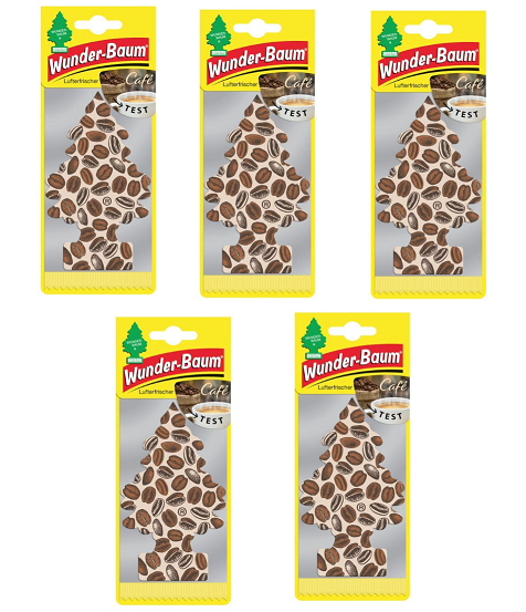 5x Wunderbaum Kaffee Duft Baum Autoduft Auto Lufterfrischer Spiegel Raumduft