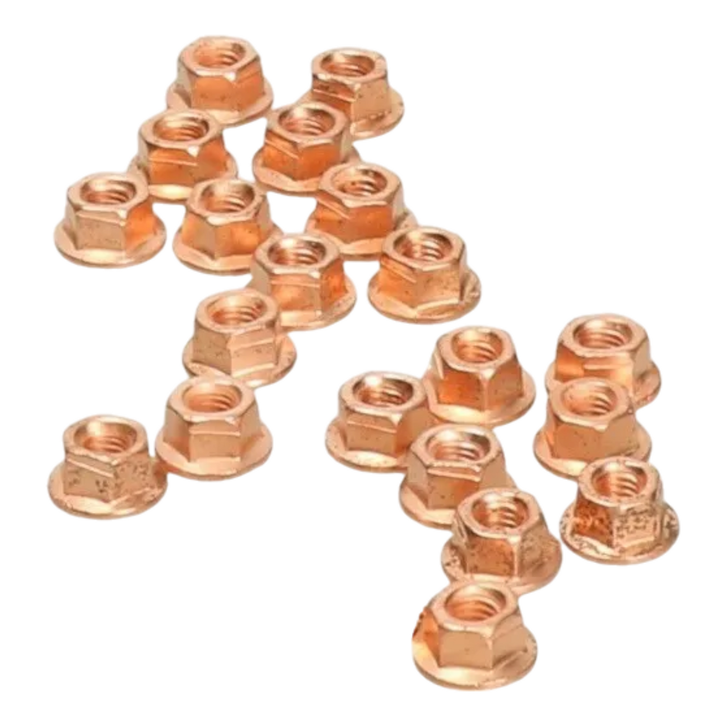 20 Kupfermuttern M6 x 1,0 Krümmer Bund SW 10 Cu-Mutter Auspuff Selbstsichernd
