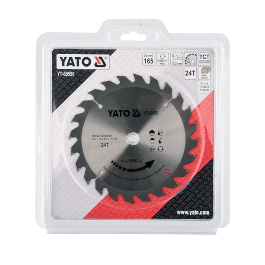 Kreissägeblatt Holzsäge 165x16x2,2x1,5mm 24T TCT Sägeblatt Scheibe 9500min1