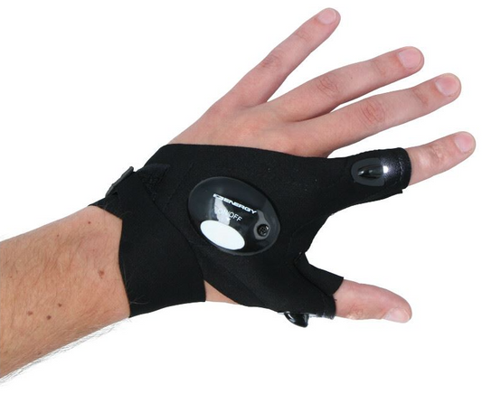 Fingerloser Handschuh mit LED Licht Werkstatthandschuh Arbeitshandschuh Camping
