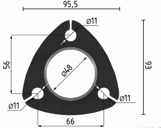Auspuffverbinder Muffe 3er Flansch Platte Adapter Ø 48mm für VW Golf Passat