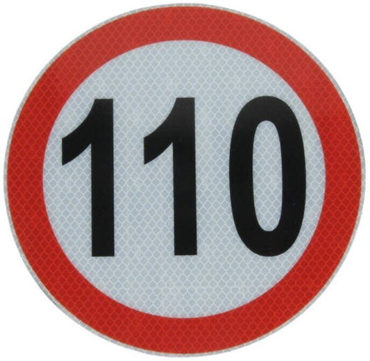 Hinweisschild 110 km/h Geschwindigkeit Warn-Aufkleber LKW Anhänger reflektierend