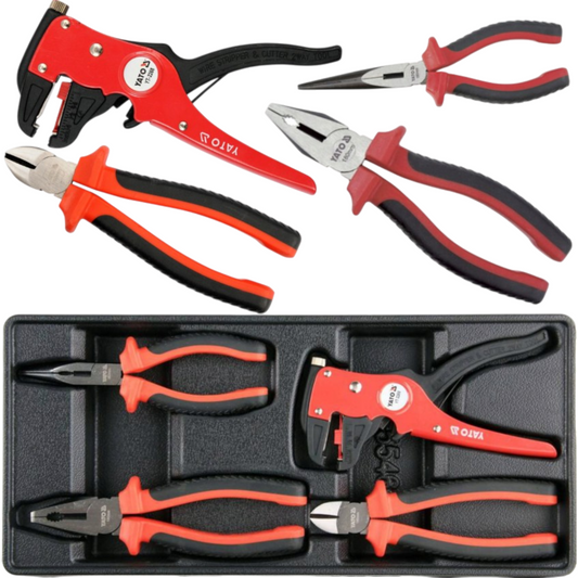 Elektro Zangen Set 4tlg VDE Seitenschneider Kombizange Spitzzange Abisolierer