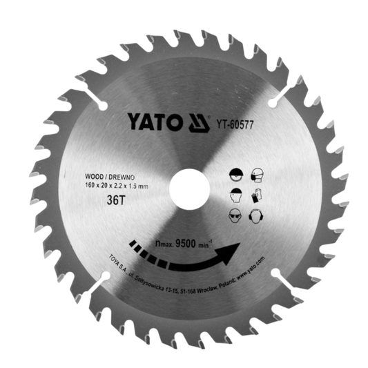 Kreissägeblatt HM 160mm x 36T x 2,2/ 1,5 x 20mm Sägeblatt Holztrennscheibe TCT