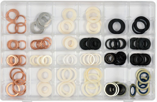 Ablassschrauben Kupferdichtungen Dichtringe Gummidichtung O-Ring Set 120tlg