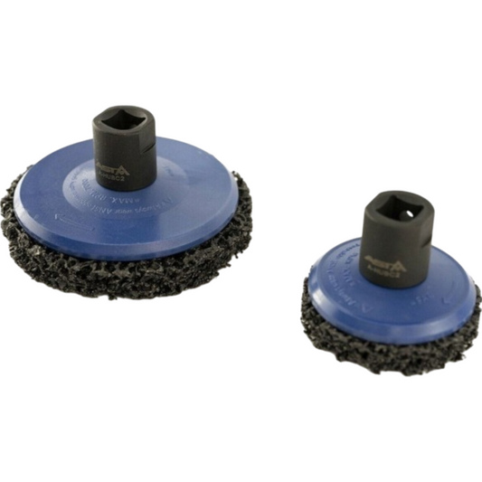 2 Radnabenschleifer 65+105 mm Reinigungsscheibe grob Entrosten Radnaben 1/2"