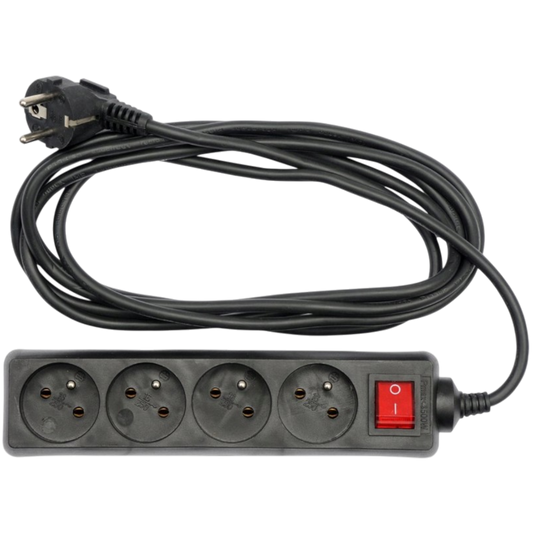 Steckdose Verteilerkabel 4er Mehrfachsteckdose Eurostecker C 4-fach Leiste 1,5m