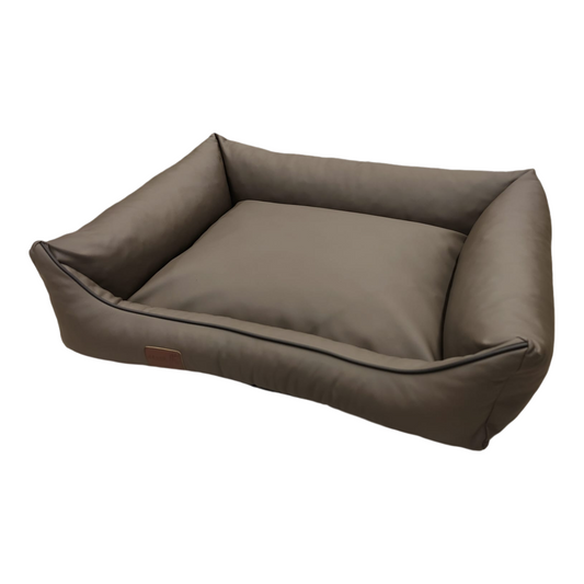 Hundebett Hundekorb Hundekissen Hundesofa Liegeplatz Kunstleder Korb L Grau