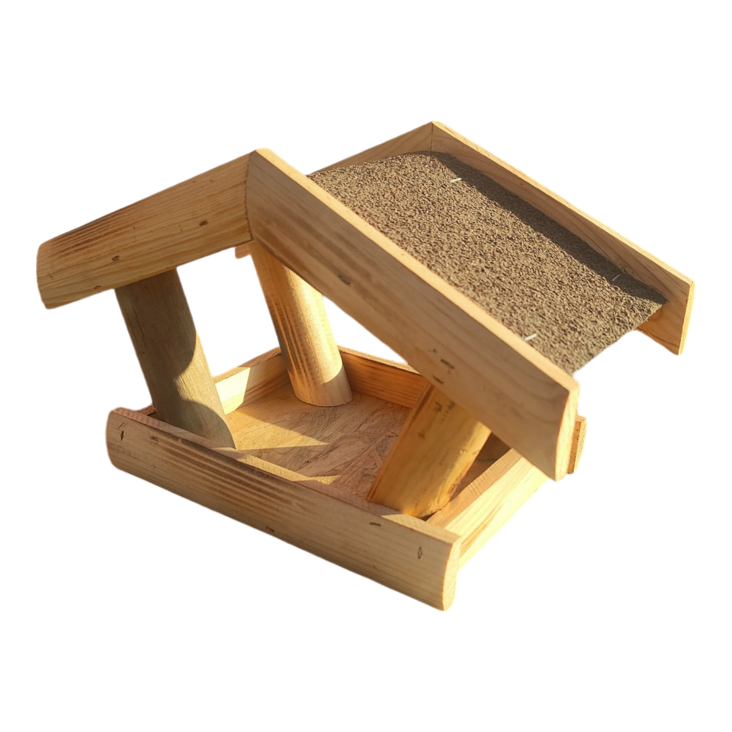 Vogelhaus Futterhaus klein Vogelfutterhaus mit Bitumen Nr. 12 Rot