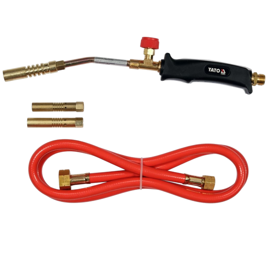 Gasbrenner 4kW 288 g/h 1300°C Lötgerät Gaslötgerät 360mm Abflammgerät Adapter