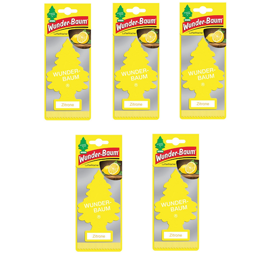 5x Wunderbaum Zitrone Duft Baum Autoduft Auto Lufterfrischer Spiegel Raumduft