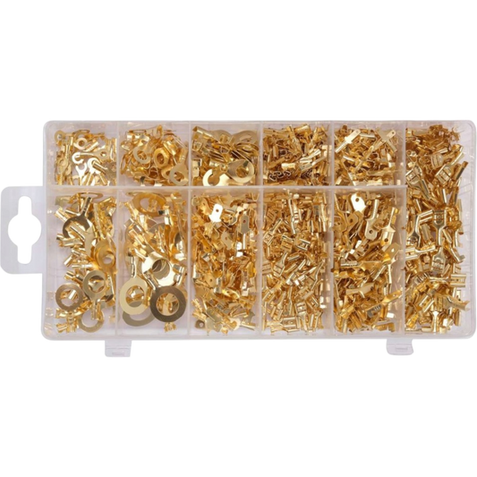 elektro Kabel Steckverbinder Messing Sortiment 750 Kfz Kabelschuhe Flachstecker