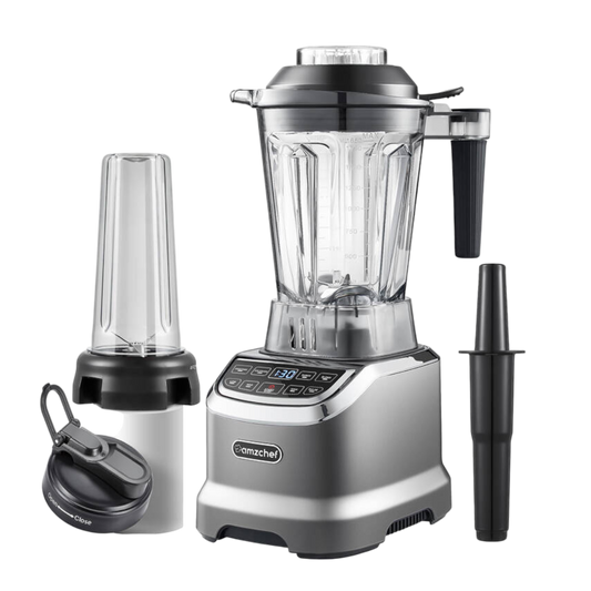Standmixer 1800W Mixer 1.85L Bechermixer To Go Becher Smoothie Maker Grau