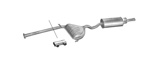 Endschalldämpfer + Mitteltopf Endtopf Auspuff komplett ab Kat Alfa 146 (930) -96