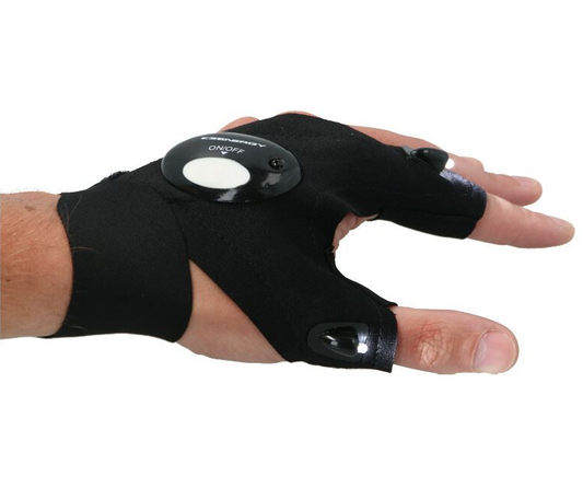 Fingerloser Handschuh mit LED Licht Werkstatthandschuh Arbeitshandschuh Camping