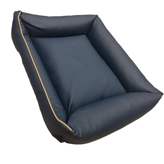 Hundebett Hundekorb Hundekissen Hundesofa Liegeplatz Kunstleder Korb L Blau