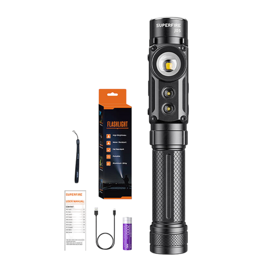 Taschenlampe LED Handlampe IP43 Wasserdicht UV Licht 365 nm USB-C Batterie