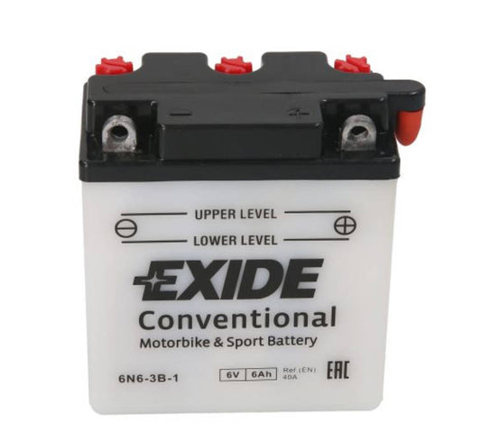 EXIDE Motorradbatterie 6N6-3B-1 Batterie Motorrad 6V 6Ah 40A für Yamaha Honda MZ