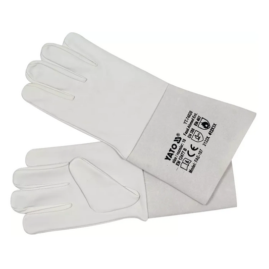 Gr. 10 Schweißerhandschuhe Arbeitshandschuhe hitzebestäng WIG MIG Leder weiß
