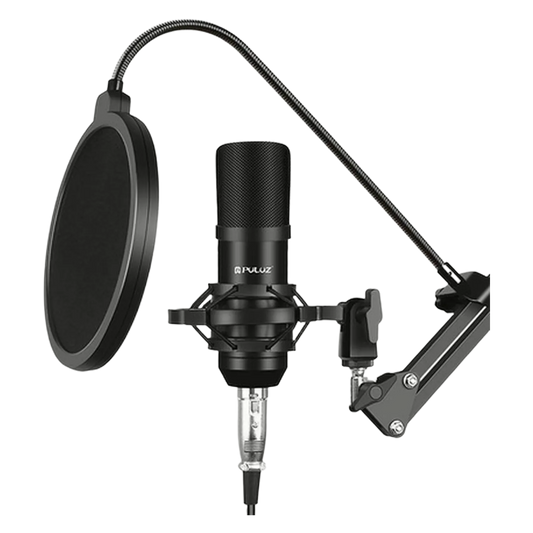 Tischmikrofon Kondensatormikrofon Set Standfuß Schwenkarm Schwarz Studio PC