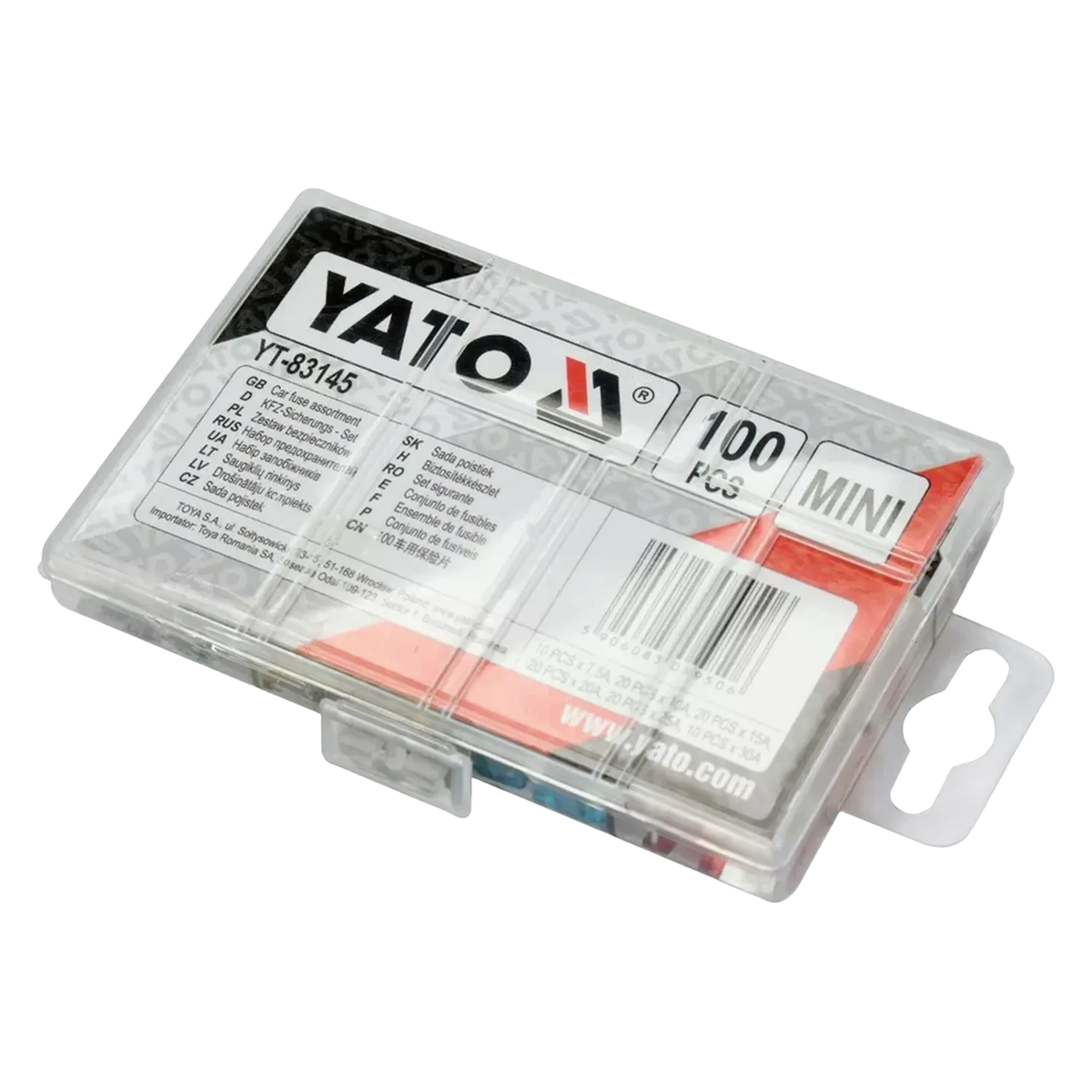 YATO YT-83145 Mini Sicherung kleine Set Autosicherung 11mm 100-teilig 7,5-30A