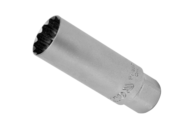 Zündkerzenschlüssel Steckschlüssel Nuss mit Magnet Vielzahn 3/8" 12-kant 16mm