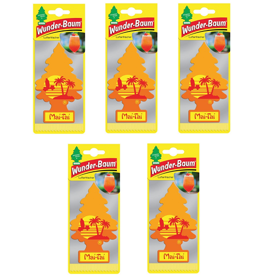 5x Wunderbaum Mai-Tai Duft Baum Autoduft Auto Lufterfrischer Spiegel Raumduft