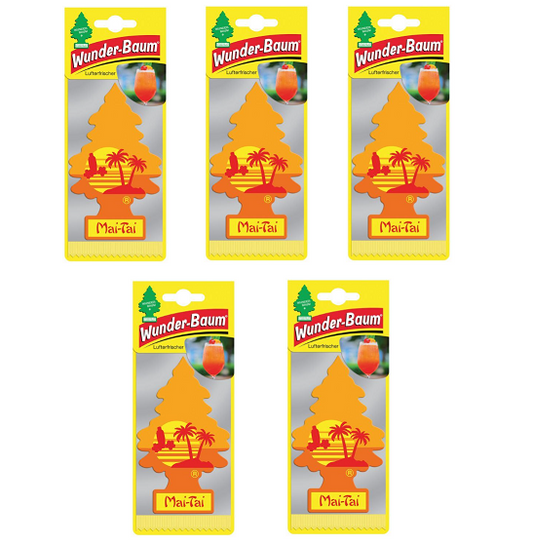 5x Wunderbaum Mai-Tai Duft Baum Autoduft Auto Lufterfrischer Spiegel Raumduft