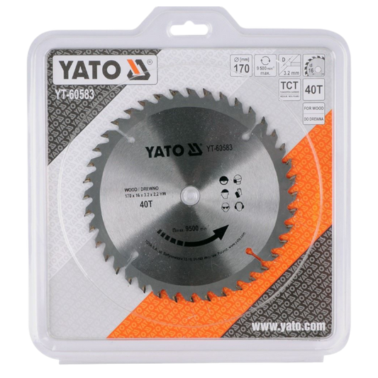 Kreissägeblatt Holzsäge 170x16x3,2x2,2mm 40T TCT Sägeblatt Scheibe 9500min1