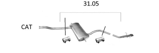 Auspuff Endschalldämpfer Mittelschalldämpfer Volvo S70 V70 850 2,0 2,4 2,5