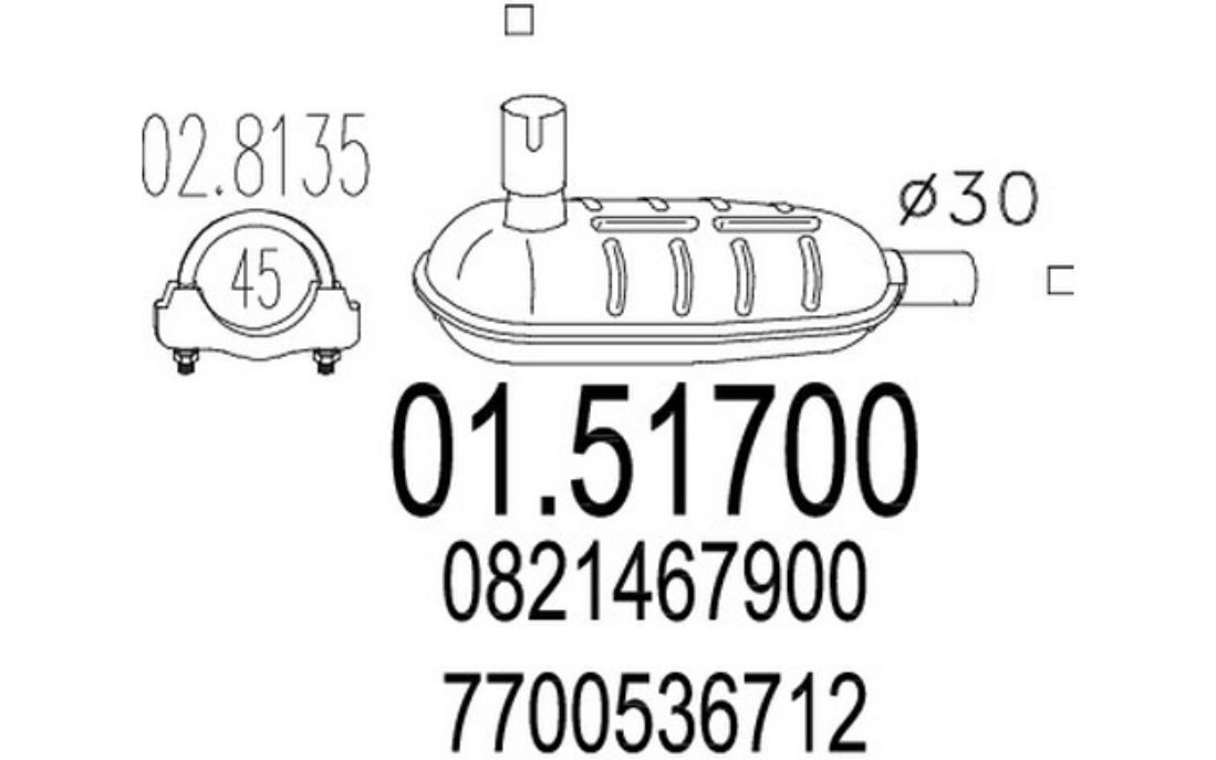 Auspuff mitte Mittelschalldämpfer Mitteltopf Vorschalldämpfer für Renault 4 6