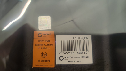 Sparco F100KI Kindersitz 125-150cm Sitzerhöhung Schwarz/Grau gesteppt PKW Auto