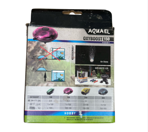 Aquael Oxyboost 150 Aquarium Membranpumpe Lüfterpumpe Pumpe Durchlüfter 150L/h