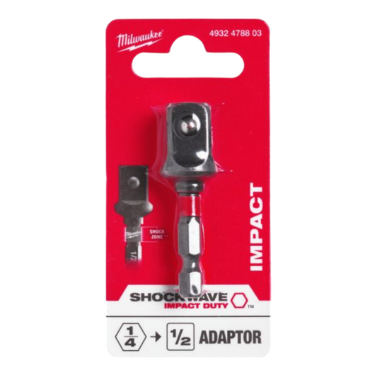 Adapter Akkuschrauber Bohrfutter 1/4 Sechskant - 1/2 Vierkant Nussaufnahme T2DE