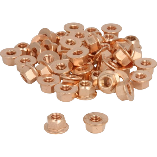 50x Bosal Kupfermutter verkupfert M10x1,5 SW 14 Sechskantmutter Kfz Flansch 18,5