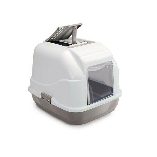 Katzentoilette Katzenklo Cat WC Haubentoilette Filter geschlossen XXL Jumbo Grau