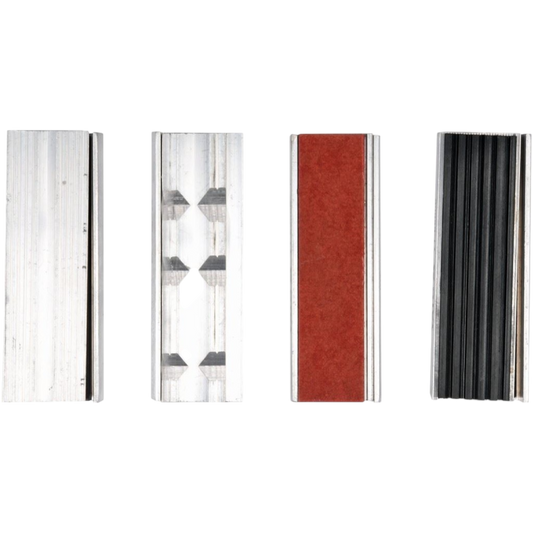 Schutzbacken Set 8tlg Schraubstock 100mm Alu magnetisch Gummi Kunststoff Kerben