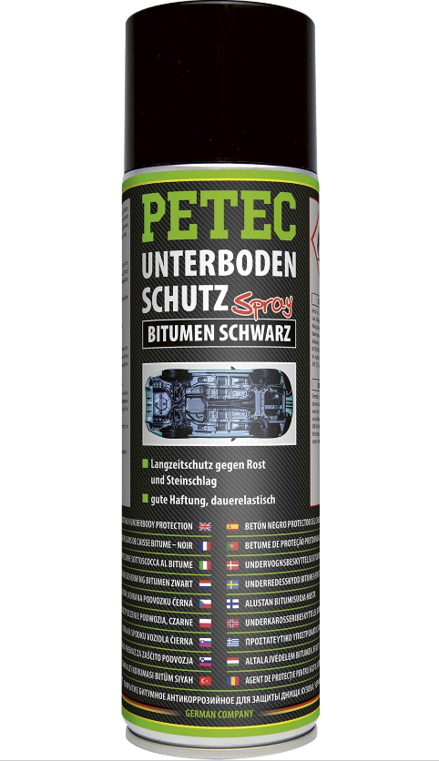 PETEC 73150 Unterbodenschutz Bitumen Schwarz Spray Langzeitschutz 500ml