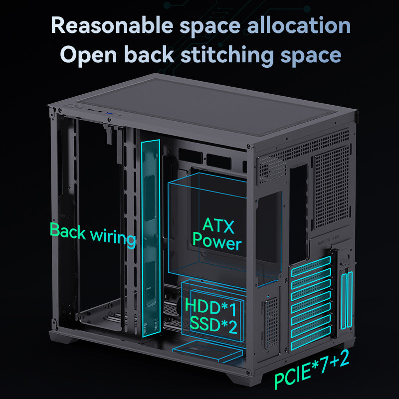 PC Gehäuse Computer Case Gaming ATX M-ATX Mini-ITX Weiss Midi Tower SNOWMAN
