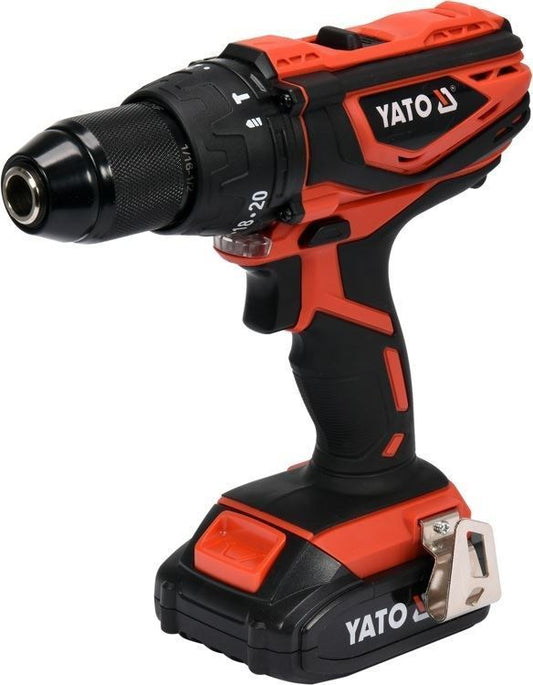 YATO battery stroke drilling machine 18V Li-ion cordless screwdriver battery ear led 40nm 13mm
