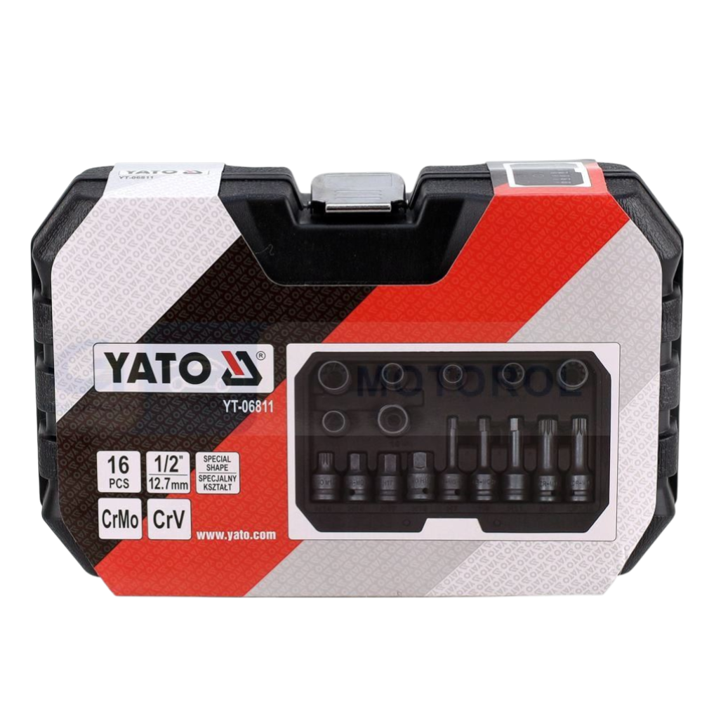 Bremssattel Einsatz Steckschlüssel Stecknuss Satz 16tlg. Einsätze 1/2" CrMo CrV