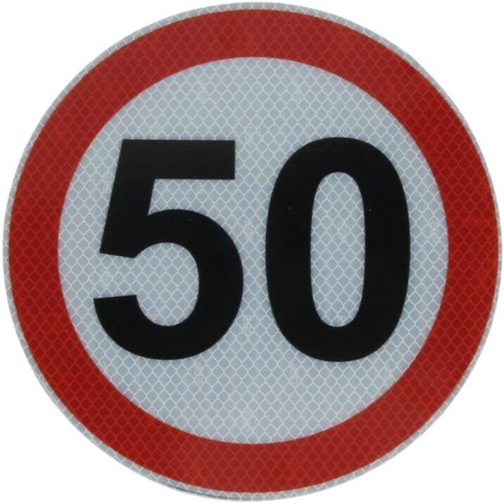 Hinweisschild 50 km/h Geschwindigkeit Warn-Aufkleber LKW Anhänger reflektierend