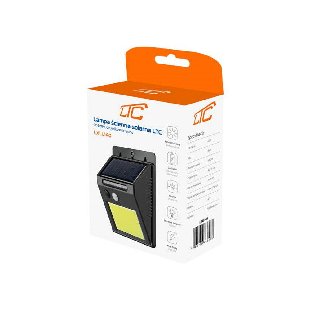 LED Solarlampe LTC COB 5W 1000LM 1200mAh Lampe Strahler mit Bewegungsmelder