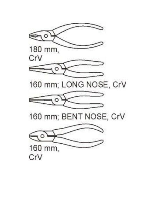 Yato yt-5534 pliers set 4-set drawer insert tool suitcase insert 160mm