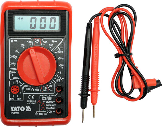 YATO YT-73080 Multimeter Strommesser Amperemeter Messgerät Universal 5A 0-500V