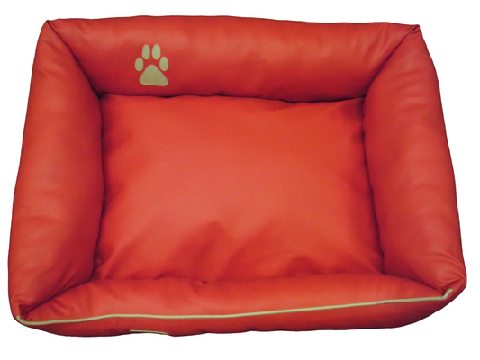 Hundebett Hundekorb Hundekissen Hundesofa Liegeplatz Kunstleder Korb Bett S Rot