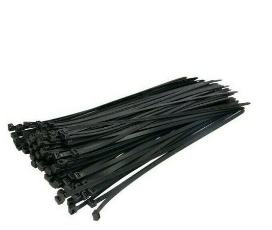 Pack of 100 cable ties black 7.6 x 450mm plastic suspender strap lashing strap max50kg